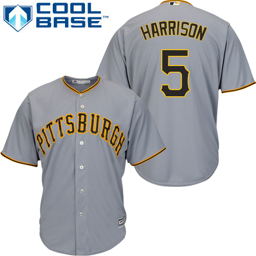 Pirates #5 Josh Harrison Grey Cool Base Stitched Youth MLB Jersey